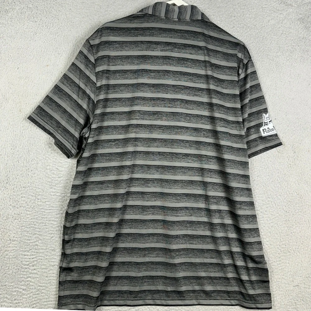 Rutgers Scarlet Knights Adidas Polo Shirt Mens 2XL Grey Stripe Performance Rugby
